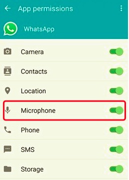 Autoriser l'autorisation du microphone WhatsApp pour corriger l'appel vocal ou vidéo WhatsApp sans son
