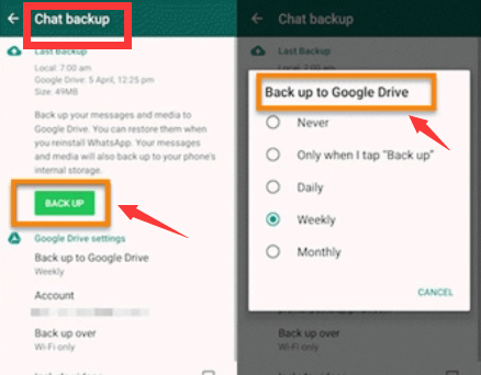 Désactivation des sauvegardes automatiques de Google Drive à l'aide de WhatsApp