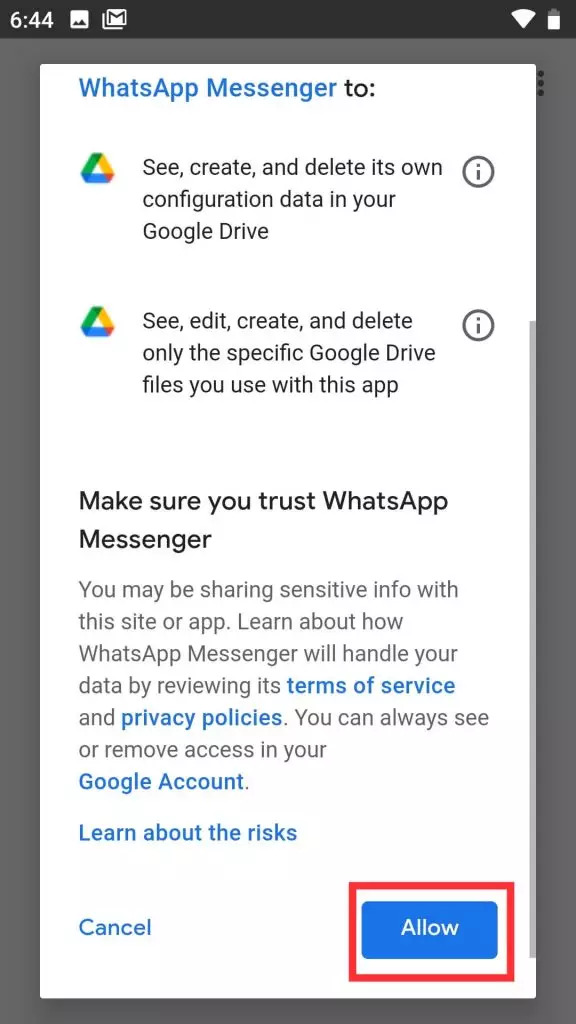 Restaurer WhatsApp à partir de la sauvegarde sur Android à l'aide de la fonction de sauvegarde de WhatsApp sur Google Drive