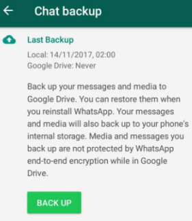 Récupérer les médias WhatsApp supprimés de l'iPhone via l'utilisation de la fonction de sauvegarde WhatsApp