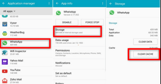 Effacer le cache de WhatsApp sur votre appareil sur Android