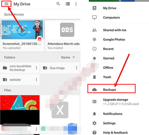 Récupérer des vidéos supprimées à l'aide des sauvegardes Google Drive