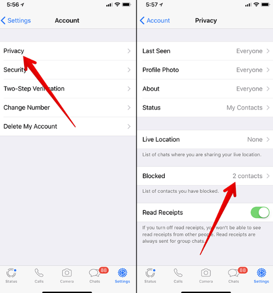 Supprimer les contacts WhatsApp de l'iPhone à l'aide de l'iPhone