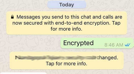Messages WhatsApp cryptés