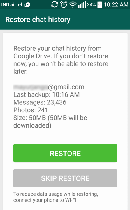 Restaurer les messages WhatsApp supprimés de Google Drive
