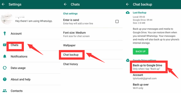 Comment exporter ou sauvegarder l'historique des discussions WhatsApp sur Google Drive