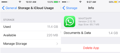 Effacer le cache de WhatsApp sur votre appareil sur iPhone