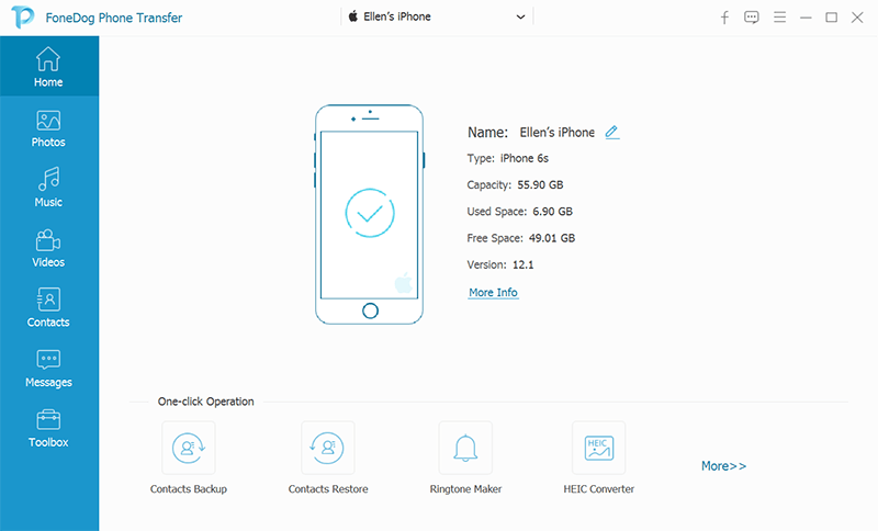 Connectez un appareil Android et lancez FoneDog Phone Transfer